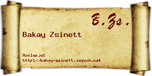 Bakay Zsinett névjegykártya